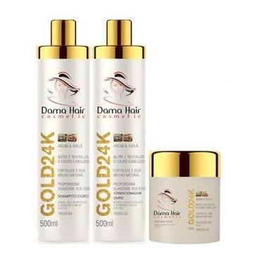 Imagem de Kit Gold 24k Reconstrução Capilar Profissional Dama Hair