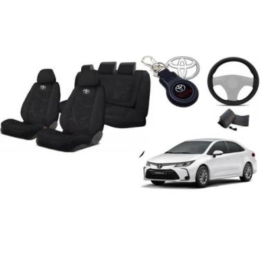 Imagem de Kit Assentos Capas Personalizado Corolla 20-24 + Volante + Chaveiro - 