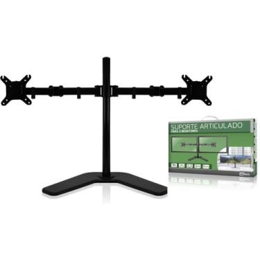 Imagem de Suporte Duplo Monitor E Tv De Mesa Articulado 2 Monitores Completo Lux