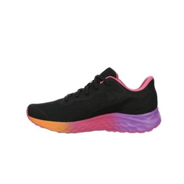 Imagem de New Balance Tênis de corrida unissex infantil Fresh Foam Arishi V4 com cadarço, Preto/Maracujá/Dragon Berry, 19