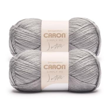 Imagem de Caron Fio de estanho Simply Me Luster – Pacote com 2 unidades de 170 g/6 oz – 65% nylon, 35% acrílico – #4 penteado (médio) - 360 jardas - tricô/crochê