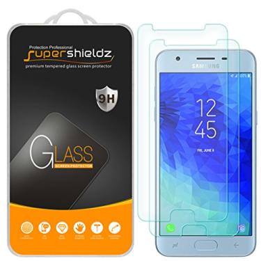 Imagem de Supershieldz (Pacote com 2) Protetor de tela de vidro temperado projetado para Samsung (Galaxy J3 Star) (T-Mobile), 0,33 mm, antiarranhões, sem bolhas