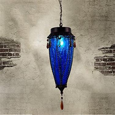 Imagem de Lustre de vidro colorido Lustre Café Corredor Corredor Bar Mesa Lâmpada Sala de Jantar Luzes LED, Decoração Moderna