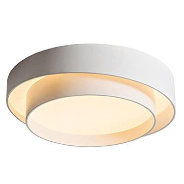Imagem de Lustre de teto redondo de metal branco acrílico regulável moderno 19,7 polegadas 36W N Luminária para banheiro K Corredor B Luminária de teto
