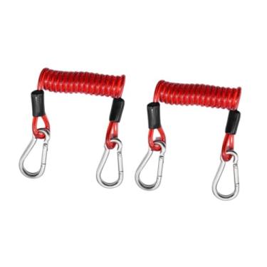 Imagem de UGPLM Corda de conexão para prancha de remo, corda retrátil de liberação rápida para caiaque, resistente, para barcos de caiaque longboard, Vermelho