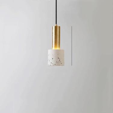 Imagem de YQSLQZZ Lustre de cimento industrial, luz pendente de restaurante de terraço vintage, altura ajustável cozinha ilha corredor iluminação decorativa luzes de teto suspensas, luzes E27*1
