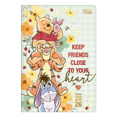 Imagem de Agenda Planner Ursinho Pooh 2026 Grampeado 20 Folhas Verde - Tilibra
