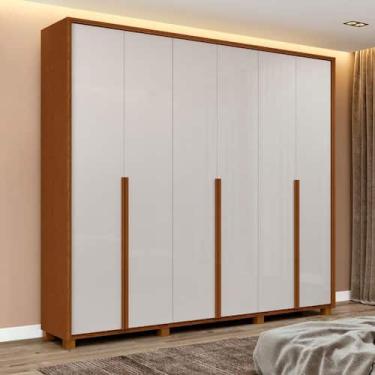 Imagem de Guarda Roupa Casal 100% MDF 6 Portas Easy Move 2,40 Com Pés Frassino/o