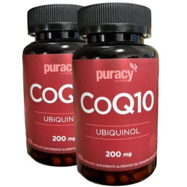Imagem de Kit 2 Coenzima Q10 Ubiquinol Saúde Coração Energia Celular - Puracy Nu