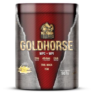 Imagem de VITAMIN HORSE WHEY PROTEIN NEW GOLDHORSE WPC + WPI BAUNILHA 907g-Unissex