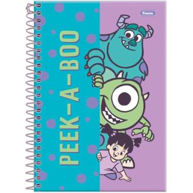 Imagem de Kit de Cadernos Espirais, Foroni, 1/4, Capa Dura, Monstros S.A, 80 Folhas, Pacote com 5