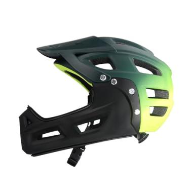 Imagem de Dynwave Capacete de bicicleta adulto respirável capacete de ciclismo para andar de bicicleta deslocamento patinação ajustável bmx skate com aba de chapéu de, Verde Escuro Amarelo