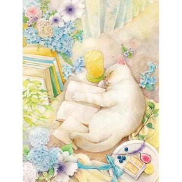 Imagem de PieceRelax Quebra-cabeças de plástico para adultos 1008 peças - Jina - Um gato cochilando jogos de mesa mais satisfatórios e presentes sem necessidade de tapete de quebra-cabeça [U1050]