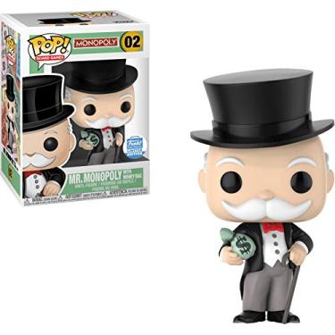 Imagem de Funko Sr. Monopólio com Bolsa de Dinheiro Loja Exc Pop Jogos de Tabuleiro Figura de Vinil e 1 Pacote de Protetor Gráfico Compatível (26751 - B)