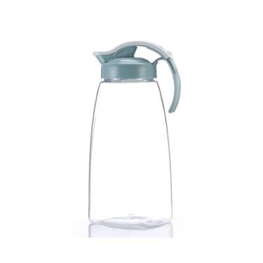 Imagem de Jarro 2.15L Jarro de Água Plástico Resistente a Frio e Alta Temperatura Grande Capacidade Suco Frutas Refrigerador Doméstico Bule Garrafa Copos(Blue)