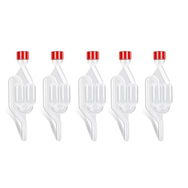 Imagem de Válvula De Retenção De Câmara De Ar Em Forma De S, Válvula De Vedação De Fermentação Com Ilhós Para Fabricação De Vinho E Cerveja, Rolha De Câmara De Ar De Plástico Com Bolhas(5pcs)