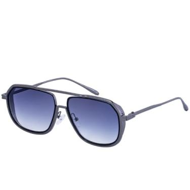 Imagem de Óculos de sol vintage steampunk feminino, armação grande e luxuosa, óculos para dirigir ao ar livre, UV400 (cinza degradê)