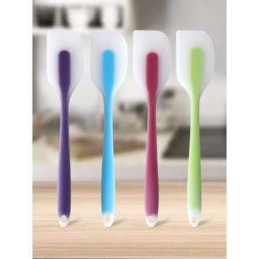 Imagem de Conjunto de espátulas de silicone de 4 peças – resistente ao calor até 232 °C, núcleo de aço inoxidável e aderência antiderrapante – livre de BPA para assar, cozinhar – pode ser lavado na lava-louças