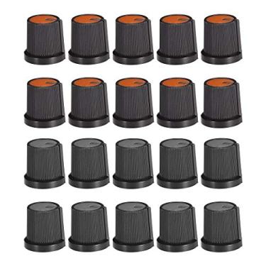 Imagem de Botão de eixo de flor de ameixa de 6 mm para pedal de efeito de alto-falante, potenciômetro, 20 peças (10 laranja + 10 cinza)