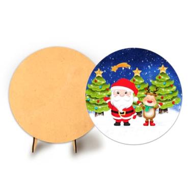 Imagem de Painel Redondo C Elastico 50cm Natal + Suporte MDF (NAT014)