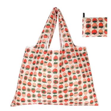 Imagem de Sacola de compras de mercearia reutilizável, bolsa de mão lavável dobrável, capacidade de peso de 15 kg