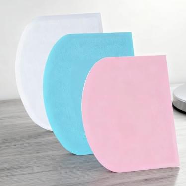 Imagem de Raspadores de massa flexíveis - Conjunto de 3 raspadores de plástico com bordas angulares para esculpir e modelar, 12 x 9,4 cm