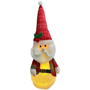 Imagem de Enfeite Boneco de Feltro com LED Papai Noel Natal Decoração Iluminada