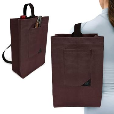 Imagem de Under NY Sky Bolsa Porta-Vinho de Lona, Sacola Leve e Portátil com Alça de ombro, Presente Ideal para Viagens, Piquenique, Degustação - 2 Garrafas - Marrom