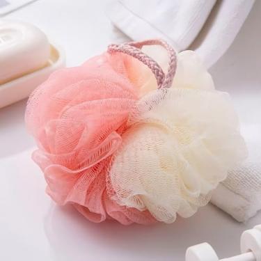 Imagem de Esponja grande de bucha de banho, pufe de malha macia para esfoliação suave e espuma rica