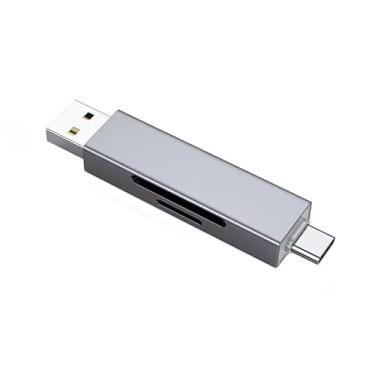 Imagem de Leitor de cartão SD, USB C de alta velocidade para adaptador de cartão micro SD USB 2.0 com compartimentos duplos para SD/Micro SD/SDHC/SDXC/MMC