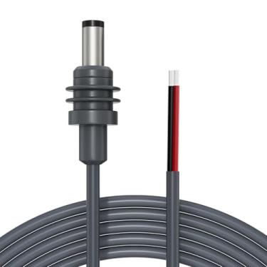 Imagem de Cabo de alimentação Pigtails de 1,5 m compatível com Starlink Mini, 14AWG DC 5,5 mm x 2,1 mm plugue macho para fio desencapado, fonte de alimentação de extremidade aberta, cabo faça você mesmo