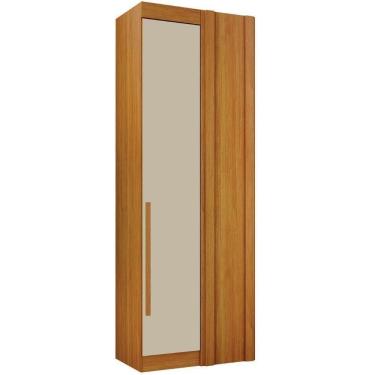 Imagem de Guarda Roupa Modulado Individual Canto Orion Cinamomo Off White 1 Porta Leifer Móveis