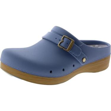 Imagem de Dr. Scholl's Sapatos femininos Feel Chill Palmilha acolchoada sem cadarço, Espuma azul claro, 35