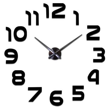 Imagem de Relógio de parede 3D acrílico sem tique-taque silencioso grande número