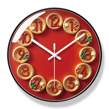 Imagem de Relógio de parede de luxo com design moderno de 30 cm com número floral