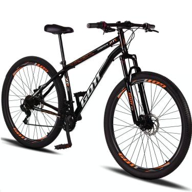 Imagem de Bicicleta Aro 29 Aço Carbono Gott Vortex 21v Com Suspensão E Freio A Disco - Preto E Laranja