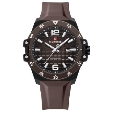 Imagem de Relógio De Quartzo Casual Masculino á Prova D´agua Pulseira Silicone Esportivo Marrom