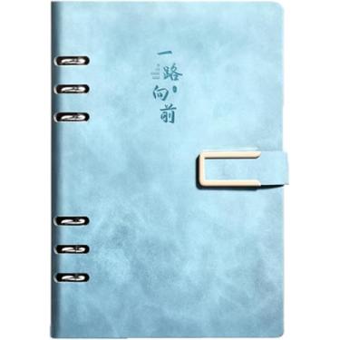 Imagem de Caderno De Fichário Requintado Caderno De Imitação De Couro A5 Diário Diário Ideal Para Anotações E Escrita Portátil, Black-b