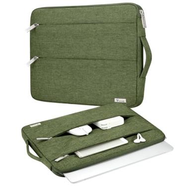 Imagem de Voova Capa de transporte para laptop 14 15 polegadas compatível com MacBook Air 15 M2/M3/M4 2022-2025, MacBook Pro 15, HP Chromebook 14, capa fina impermeável para computador, verde exército