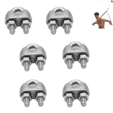 Imagem de Cbhoktyue 6 peças de abraçadeira de corda de fio para acessórios de máquina de cabo, cabos de 5 mm, junta de porta de corda de arame para academia em casa (braçadeira de corda)