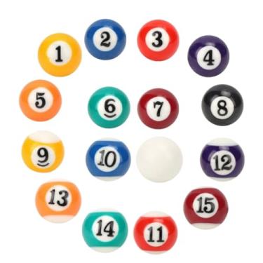 Imagem de uvbws Conjunto de 16 mini bolas de bilhar, 25 mm, adequado para mini mesas de sinuca, adequado para jogos de mesa, viagens e entretenimento em casa