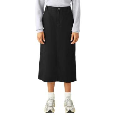 Imagem de Dickies Saia midi cargo feminina Duck Canvas, Preto, 27 Long