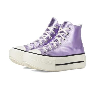 Imagem de Converse Tênis unissex adulto Chuck Taylor All Star Lift Double Stack Metallic, Roxo claro/gret/preto, 5 Women/3 Men