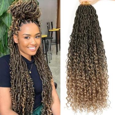 Imagem de Crochet Hair LMZIM Goddess Locs 24 polegadas, 8 pacotes para mulheres 