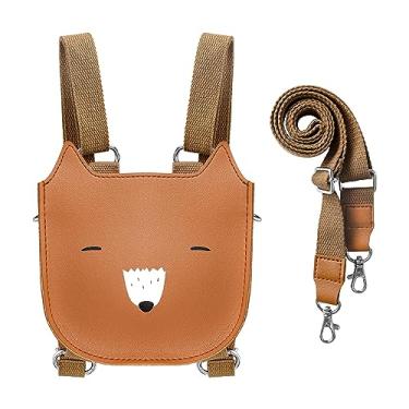 Imagem de Mochila infantil, bolsa de ombro para meninas, mini mochila para meninos, bolsa transversal para adolescentes, bolsa animal 2 em 1, estilo para 3 anos ou mais L16xD7xH17cm / L6.3xD2.8xH6.7in (Fox)