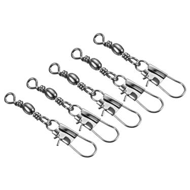 Imagem de Barril de pesca giratório com encaixe interloque, 50 peças de aço carbono sólido anel terminal equipamento para pesca em água salgada em água doce, preto