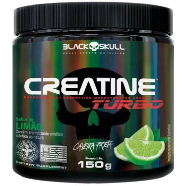 Imagem de Creatina Monohidratada Creatine Turbo Black Skull 150g Energia Força Ganho de Massa Muscular-Unissex