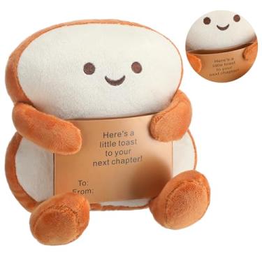 Imagem de Jenaai Encouragement Gift for New Chapter Christmas Toast Sliced Bread Pillow with Gift Card Holder 7" Plush Bread Shape Decoration for Xmas Party Favors