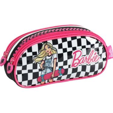 Imagem de Estojo Duplo Escolar Infantil Barbie Estampa Fashion