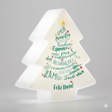 Imagem de Luminária de Mesa Palavras Árvore de Natal